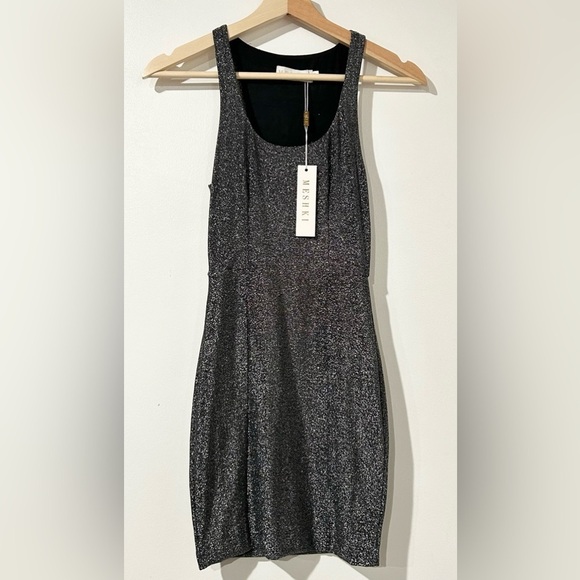 NWT Meshki Eva Low‎ Scoop Mini Dress in Silver XS - Picture 1 of 5